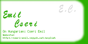 emil cseri business card